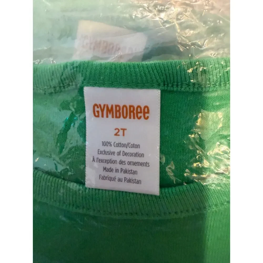 NWT Gymboree Green W/Embroidered Rainbow Top & Shamrock Hair Clips
